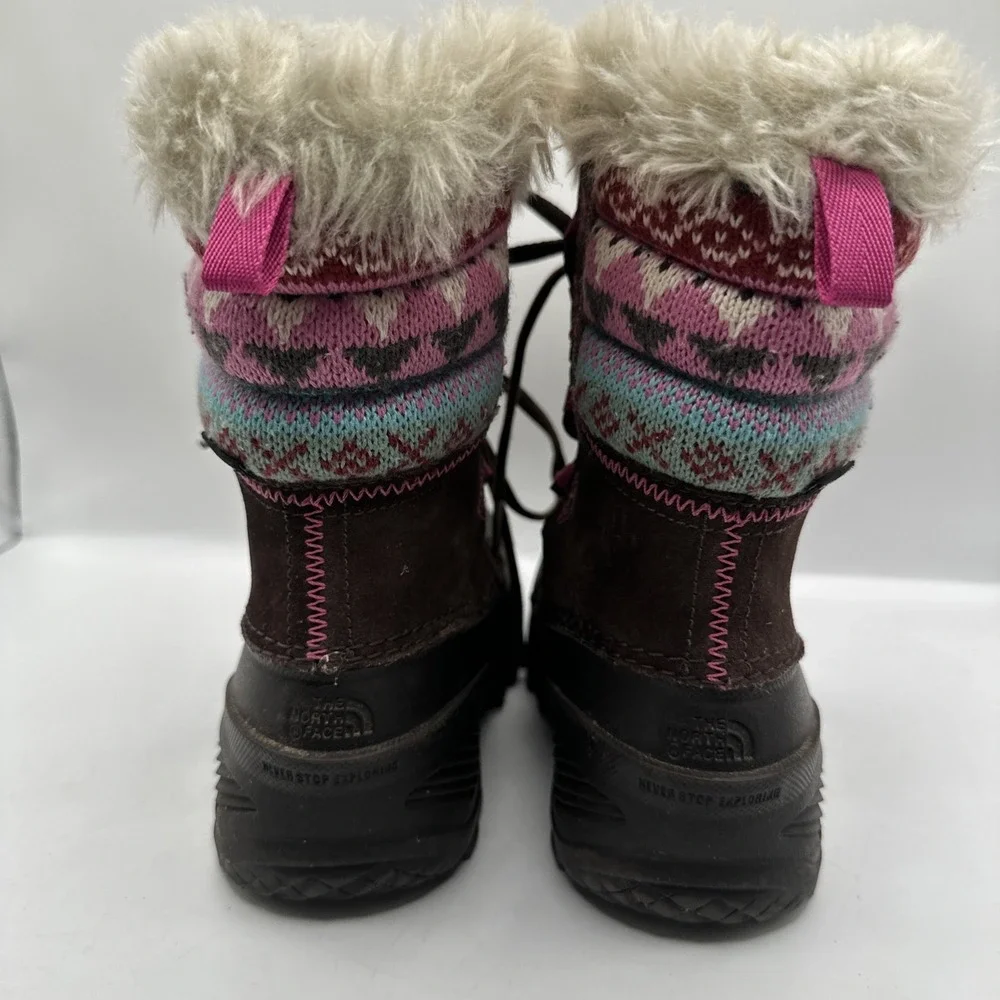 THE NORTH FACE Heat Seeker 200 Gram Insulation Boots Girls Sz 13 LaceUp Faux Fur